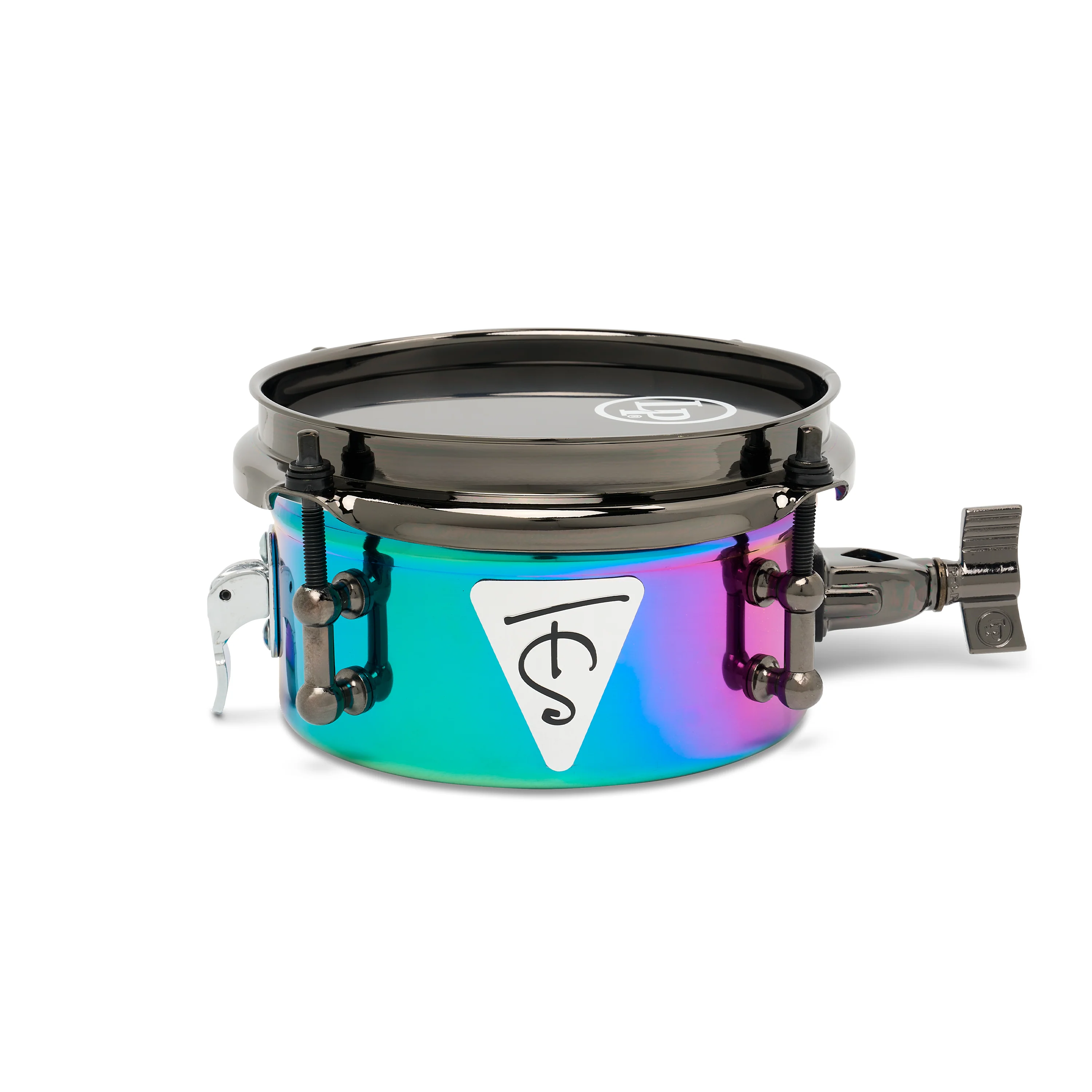 LP Tony Succar Micro Snare, Rainbow w/ Black Nickel HW, 6inch