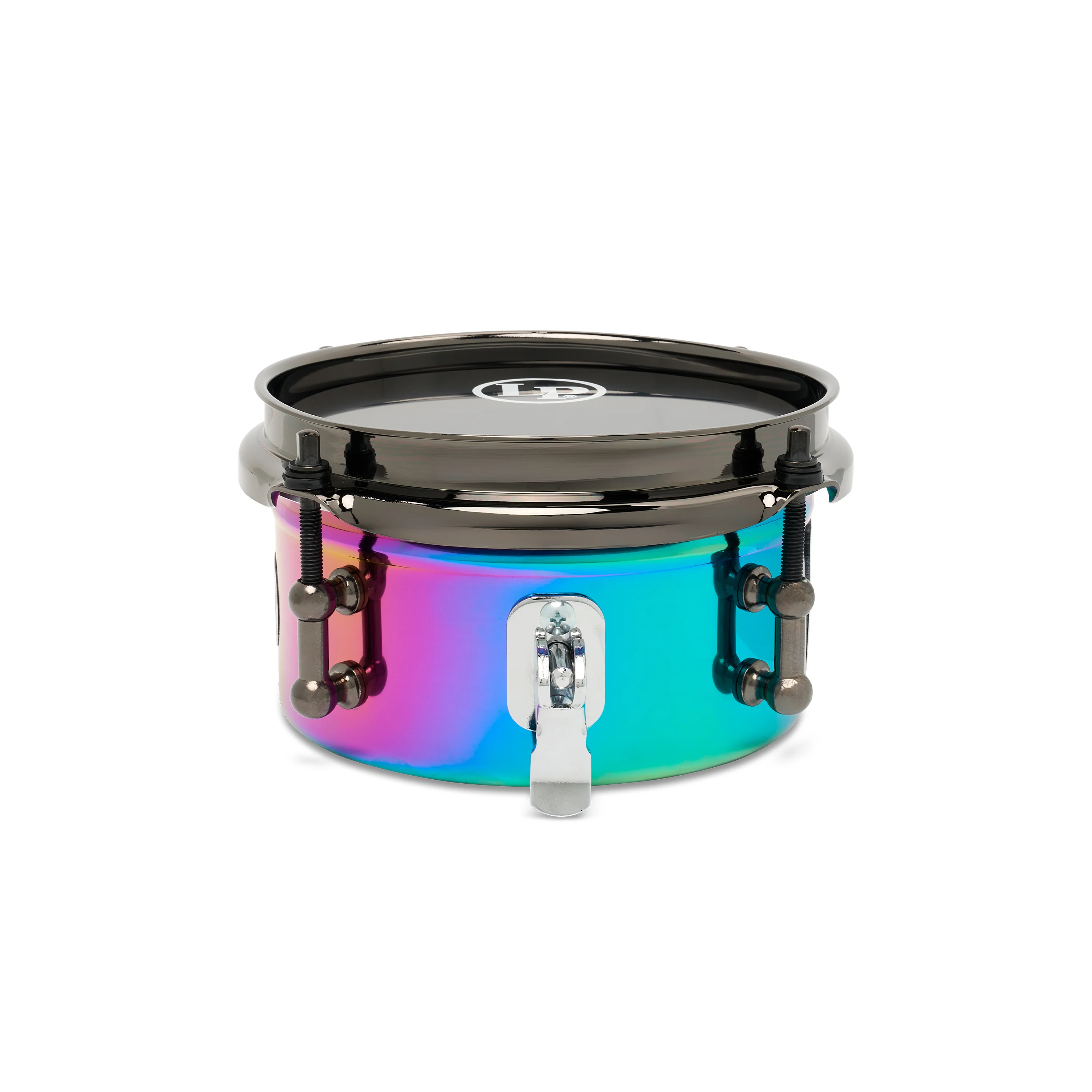 LP Tony Succar Micro Snare, Rainbow w/ Black Nickel HW, 6inch - Image 3