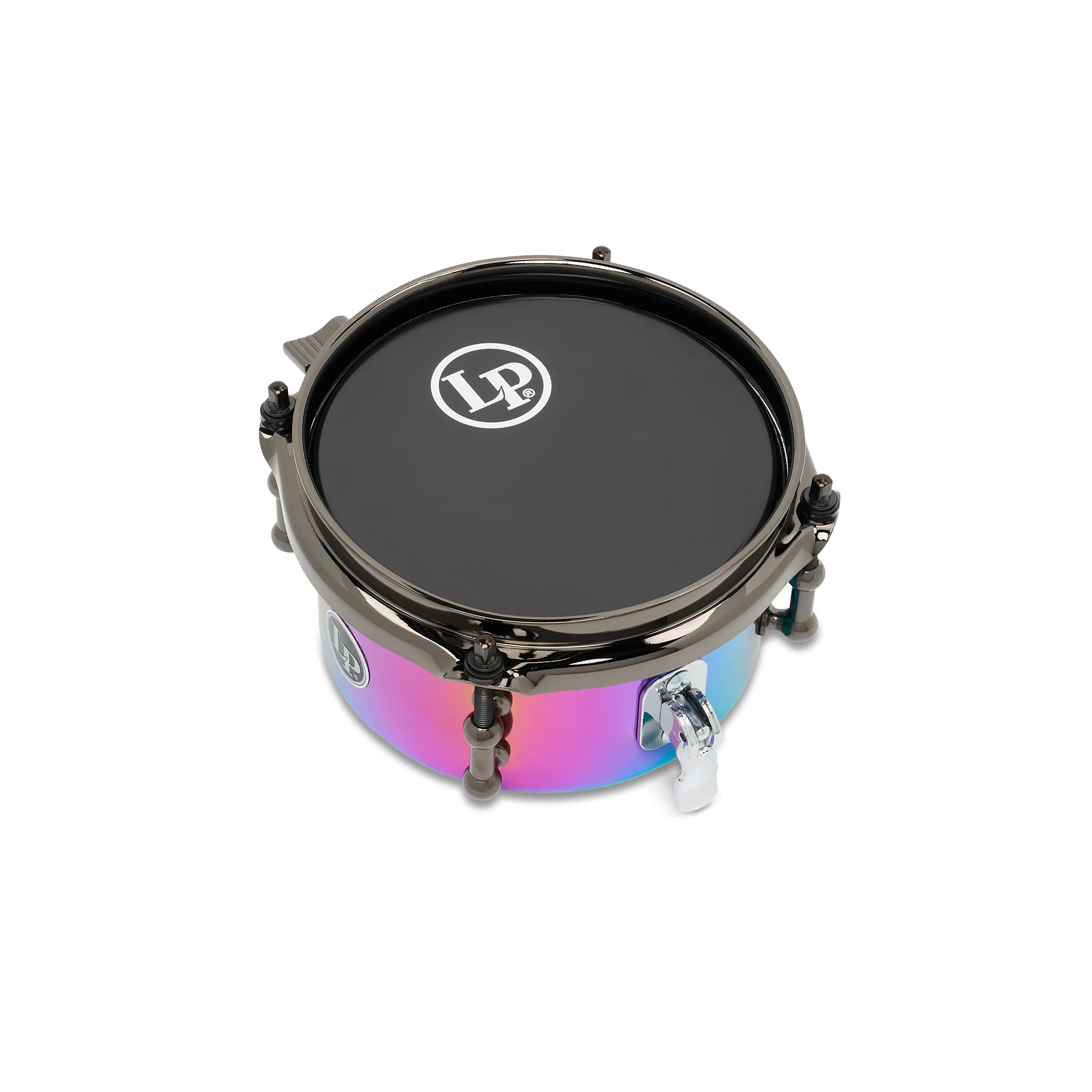 LP Tony Succar Micro Snare, Rainbow w/ Black Nickel HW, 6inch - Image 5