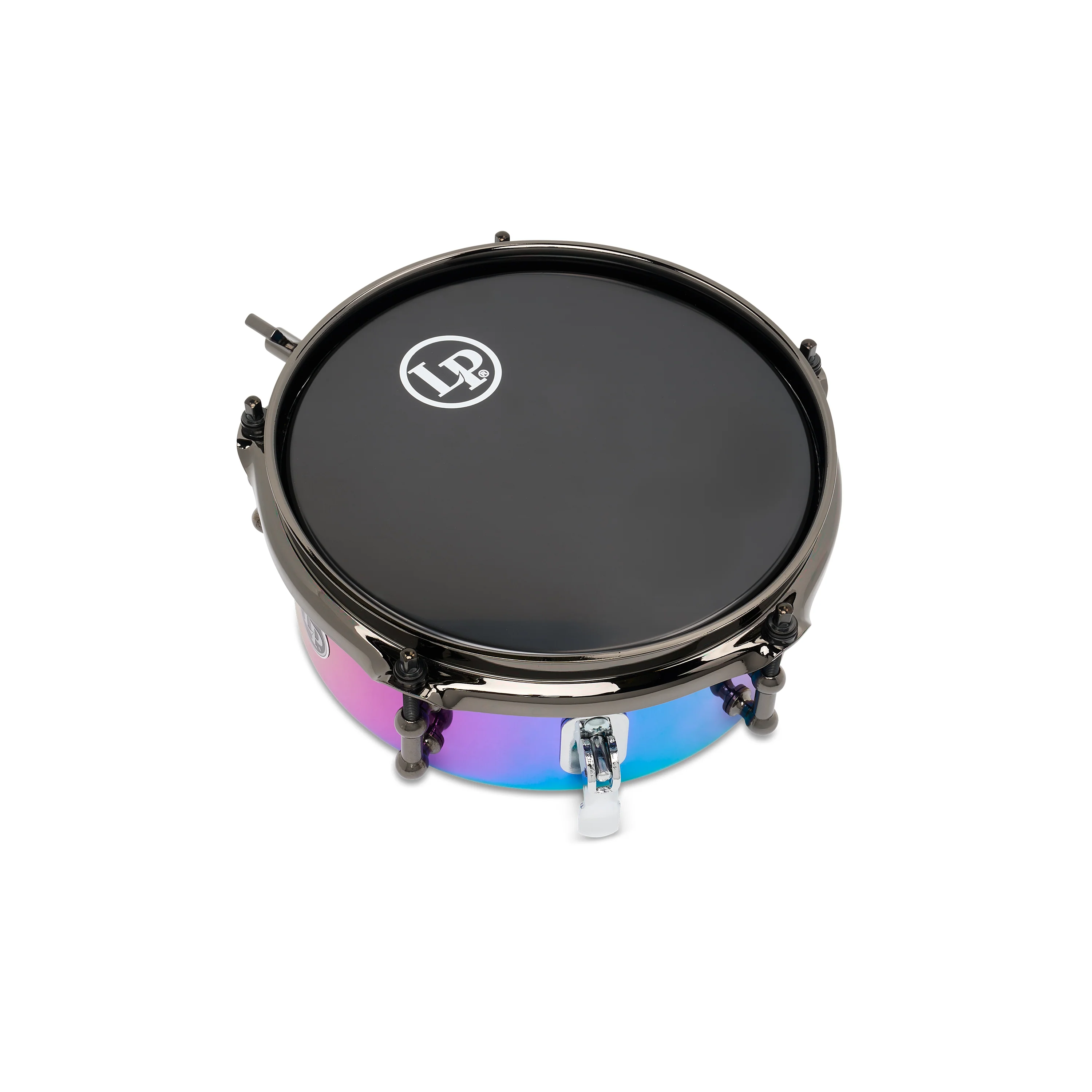 LP Tony Succar Micro Snare, Rainbow w/ Black Nickel HW, 8in - Image 5