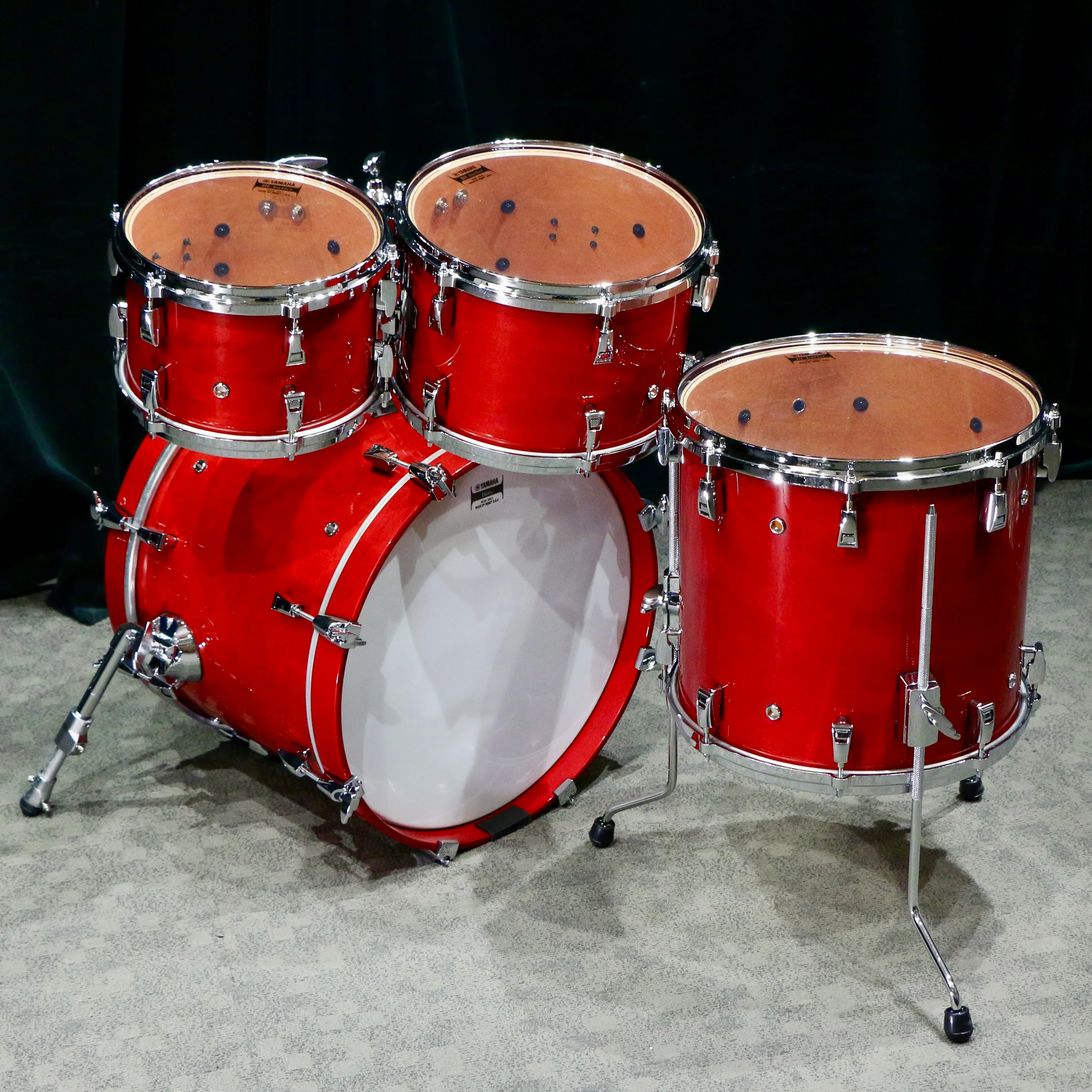 Yamaha Absolute Maple Hybrid Drum Kit 18-10-12-14in - Red Autumn - Image 3