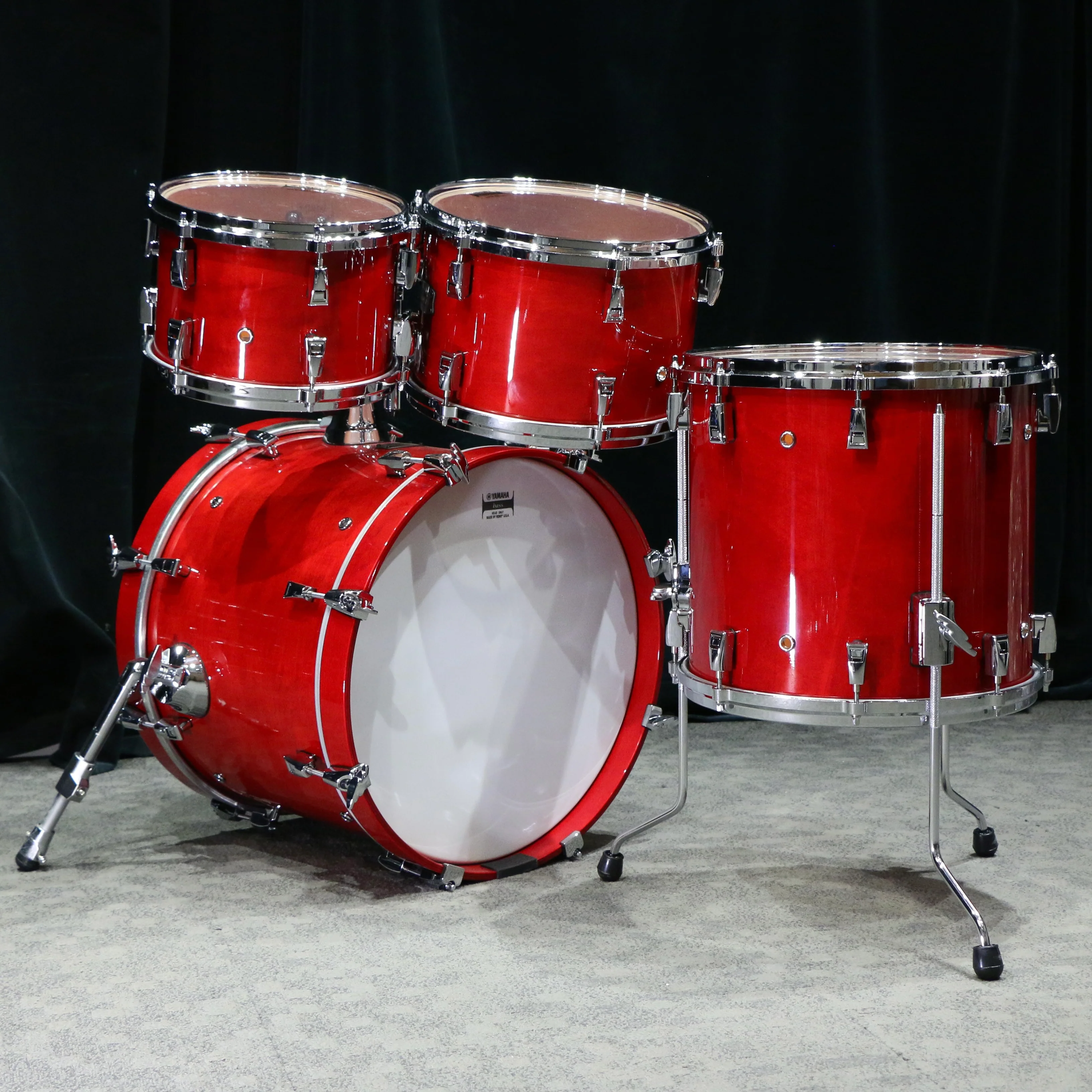 Yamaha Absolute Maple Hybrid Drum Kit 18-10-12-14in - Red Autumn - Image 4