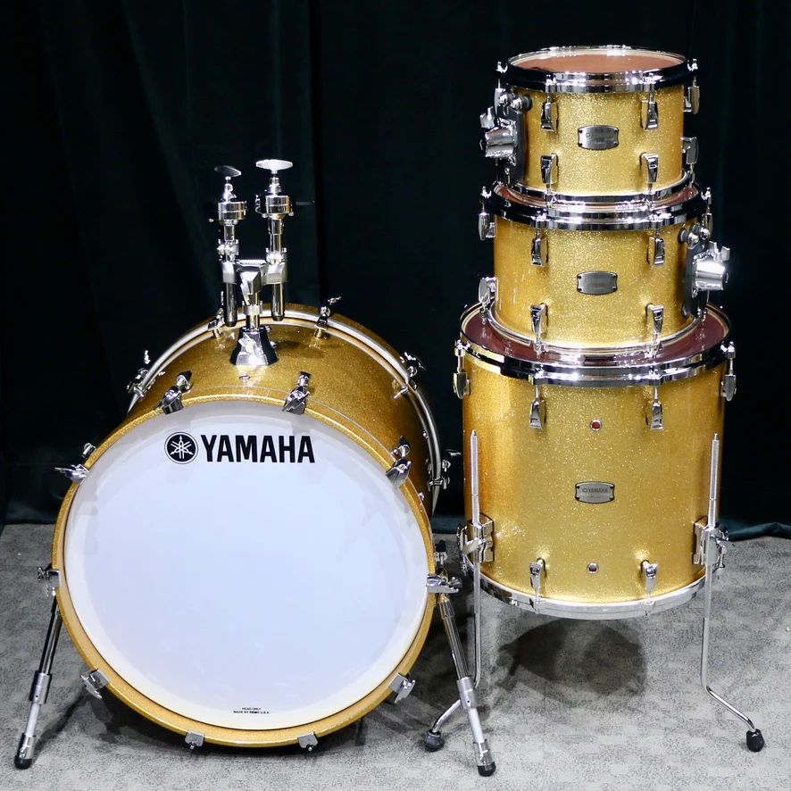 Yamaha Absolute Maple Hybrid Drum Kit 22-10-12-16 - Gold Champagne Sparkle - Image 2