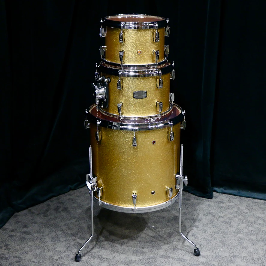 Yamaha Absolute Maple Hybrid Drum Kit 22-10-12-16 - Gold Champagne Sparkle - Image 4