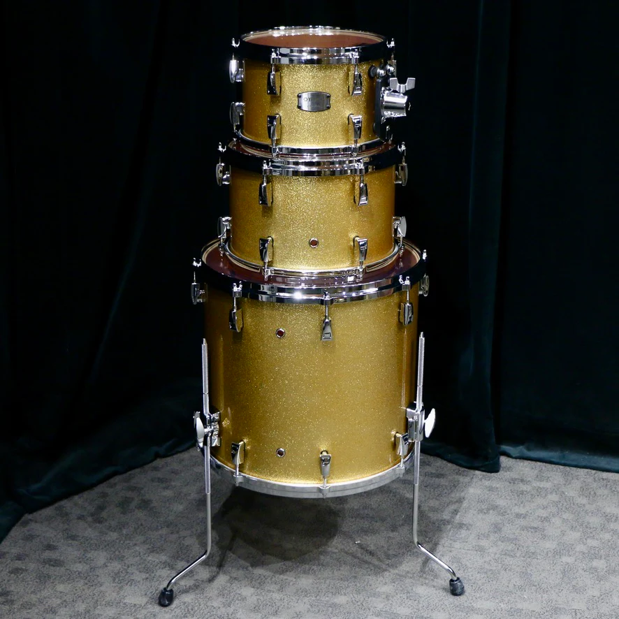 Yamaha Absolute Maple Hybrid Drum Kit 22-10-12-16 - Gold Champagne Sparkle - Image 5