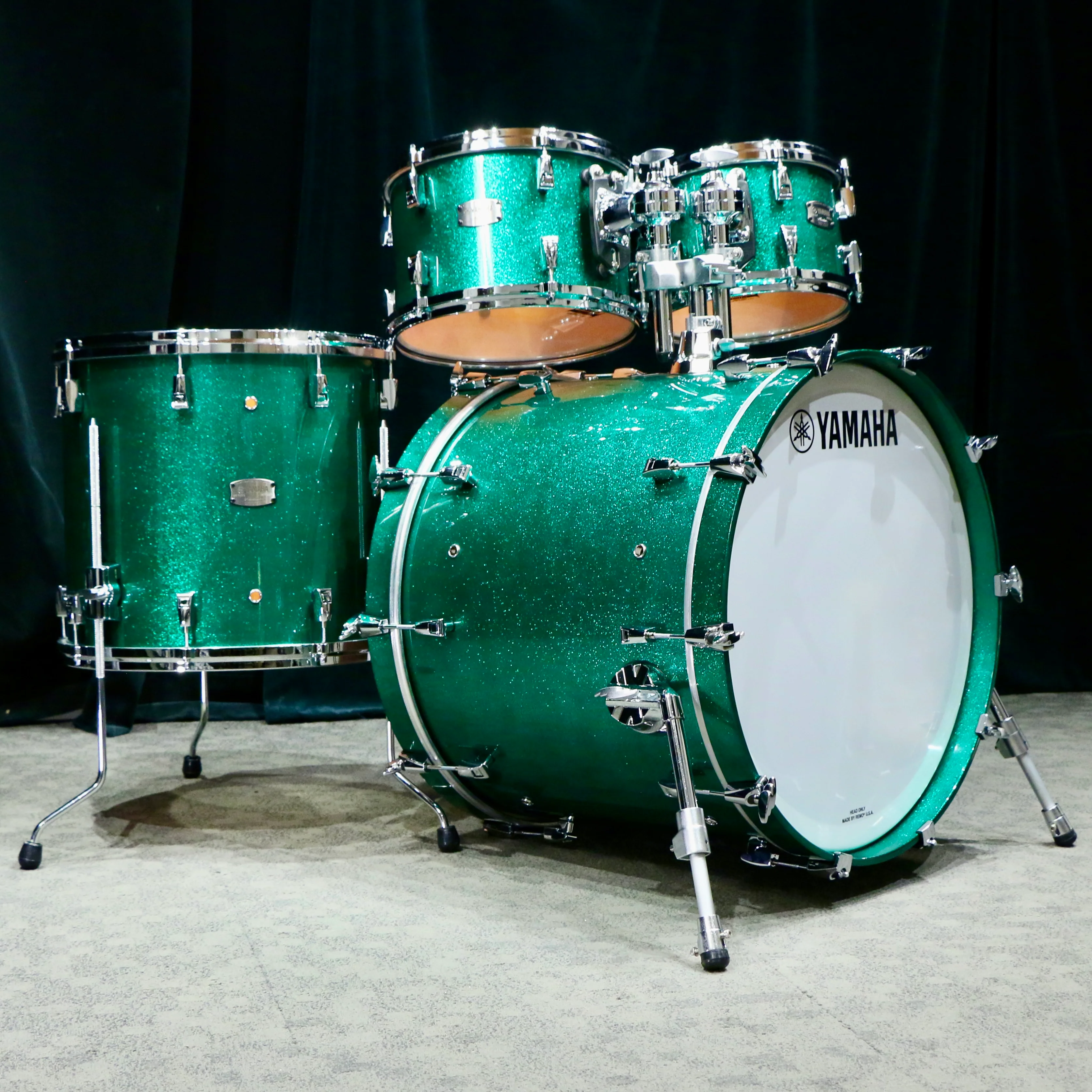 Yamaha Absolute Maple Hybrid Drum Kit 22-10-12-16in - Jade Green Sparkle