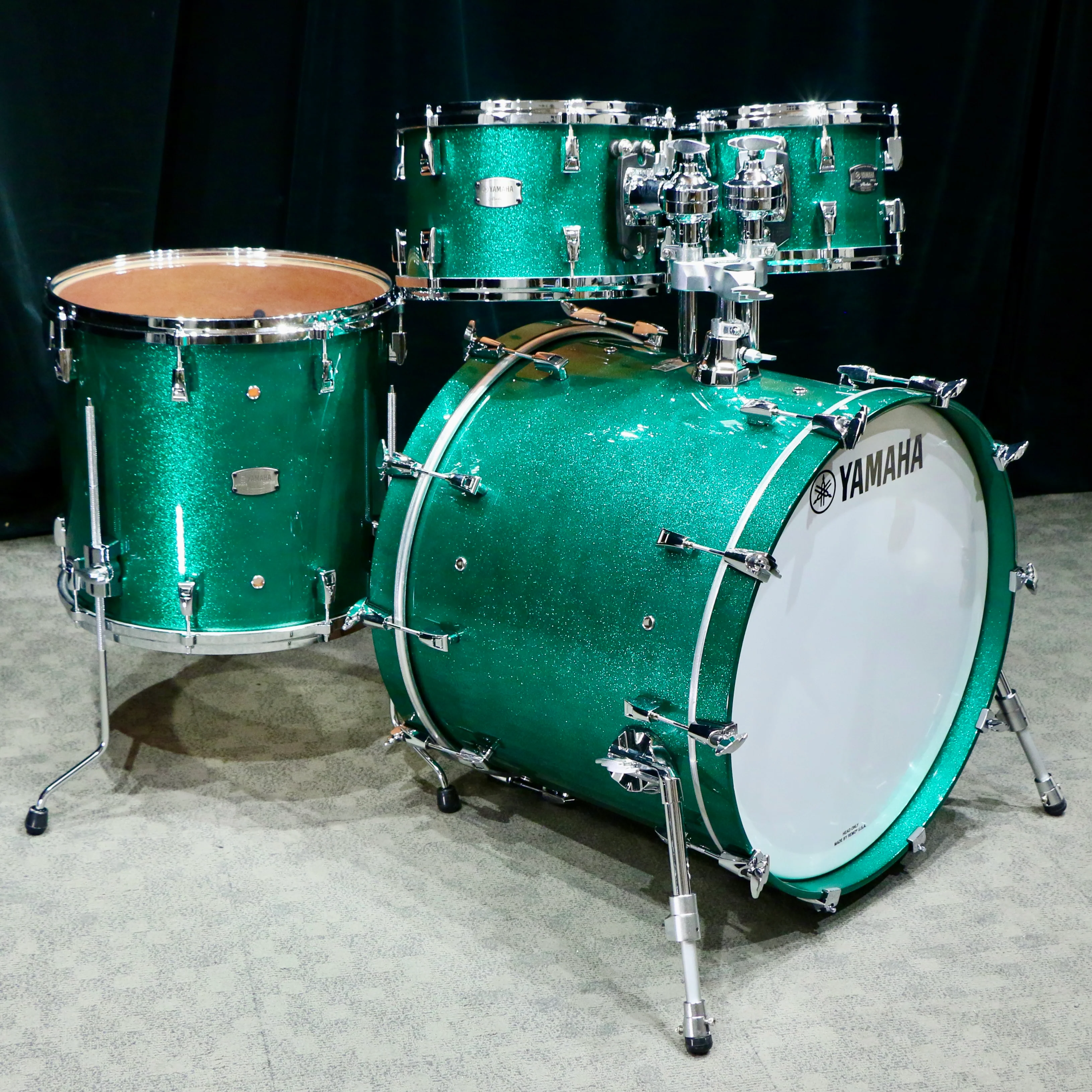 Yamaha Absolute Maple Hybrid Drum Kit 22-10-12-16in - Jade Green Sparkle - Image 2