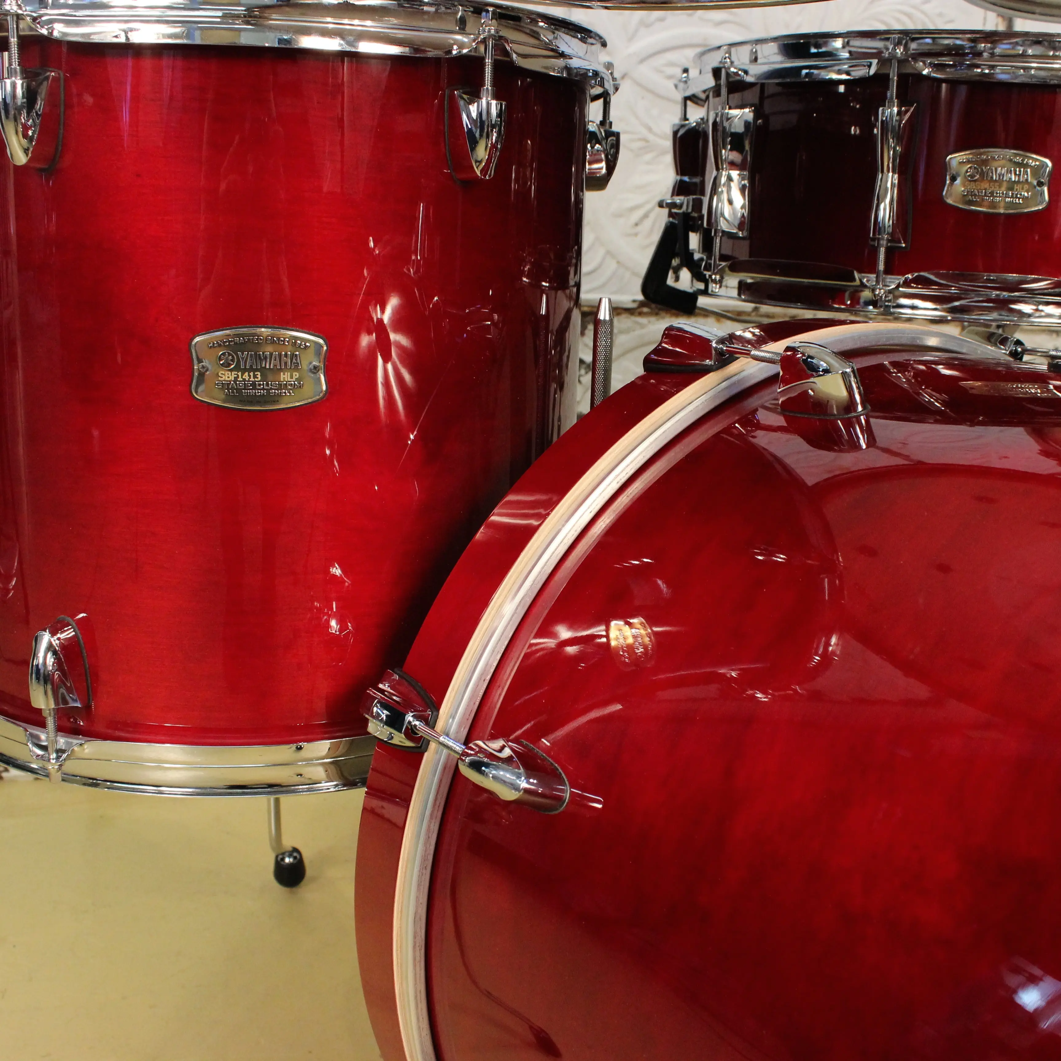 Yamaha Stage Custom Drum Kit 20-10-12-14+14in - Cranberry Red - Image 3